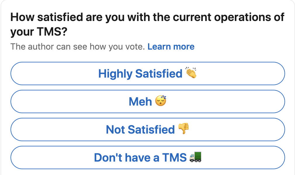 TMS satisfaction poll - Oct 2021